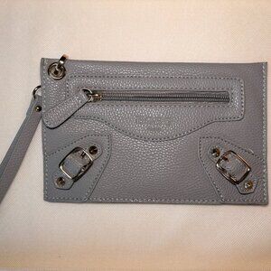 BCBG Paris, Grey Leather Wristlet